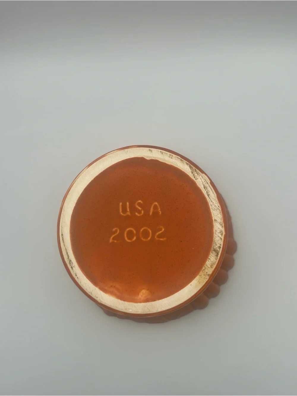 VTG McCoy Pottery Pedestal Sunset Orange Planter Compote #2002 Retro MCM 8” USA